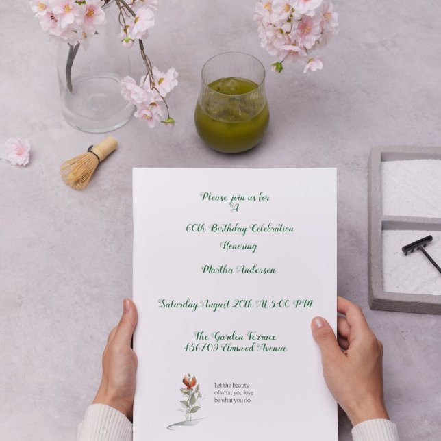 Elegante 60.º convite para o aniversário para a mã (Criador carregado)