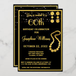 Elegante 60 60 Aniversário negro REAL Dourado<br><div class="desc">Novo e único — toques de REAL Gold Foil neste elegante e divertido convite de 60 anos com tanta personalização para se adequar ao seu próprio evento. Qualquer pergunta sobre design, envie um e-mail para charmdesignstudio@rcn.com e ficaremos felizes em ajudar. Há muitos itens de partido que seriam apropriados para o...</div>