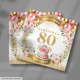 Elegante 80 de Aniversário Livro de Avistado Boho