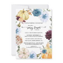 Elegante Abóbora Floral | Chás de Bebê de Outono