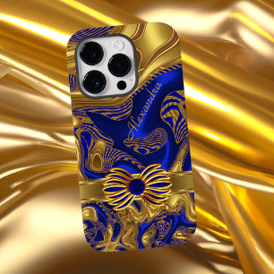 Elegante acabamento em arco azul dourado abstrato