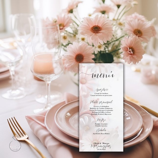 Elegante acuarela ruor rosa margaritas (Criador carregado)