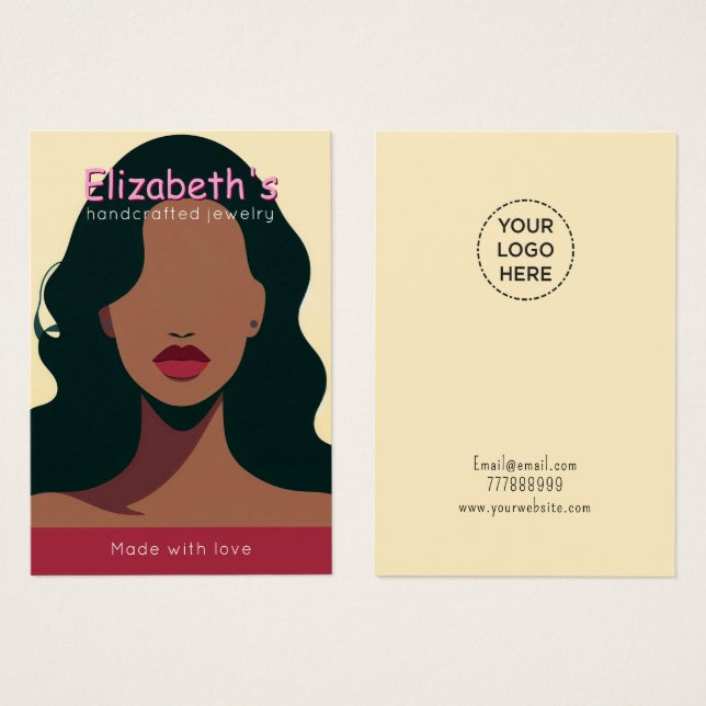 Elegante adicione seu logotipo Orelhando placa de  (Frente & Verso)