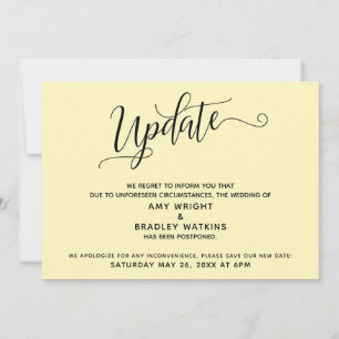 Elegante Adiou Anúncio de Casamento Pale Amarelo