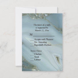 Elegante Ágata Azul Marmoreada RSVP com Opções de 