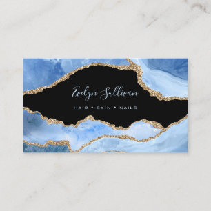 elegante agate de azure em cartão de visita preto