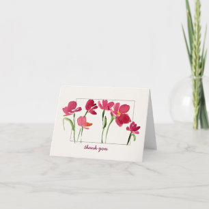 Elegante Agradecimento Floral Solto em Aquarela Ve