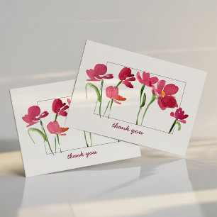 Elegante Agradecimento Floral Solto em Aquarela Ve