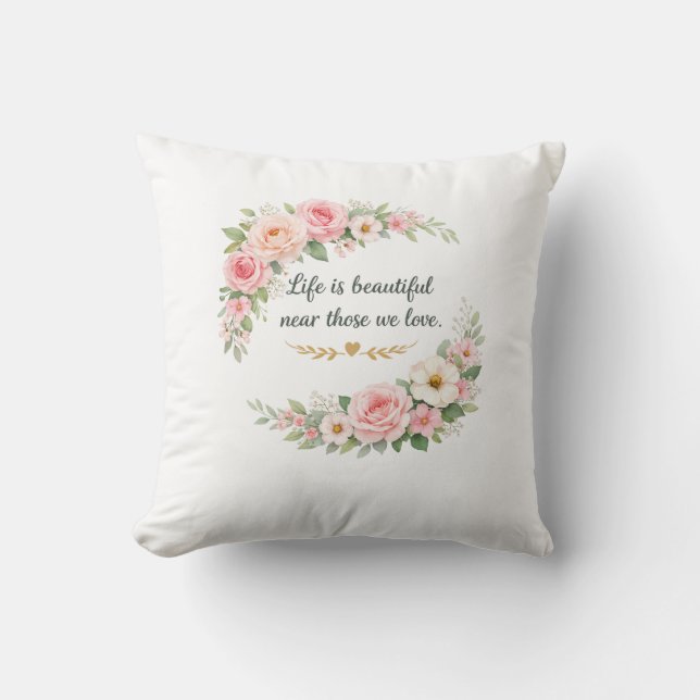 Elegante Almofada Decorativa Floral Muito Boa (Frente)