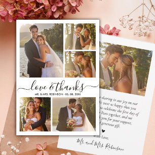 Elegante Amor e Agradecimento Colagem de Fotos Cas
