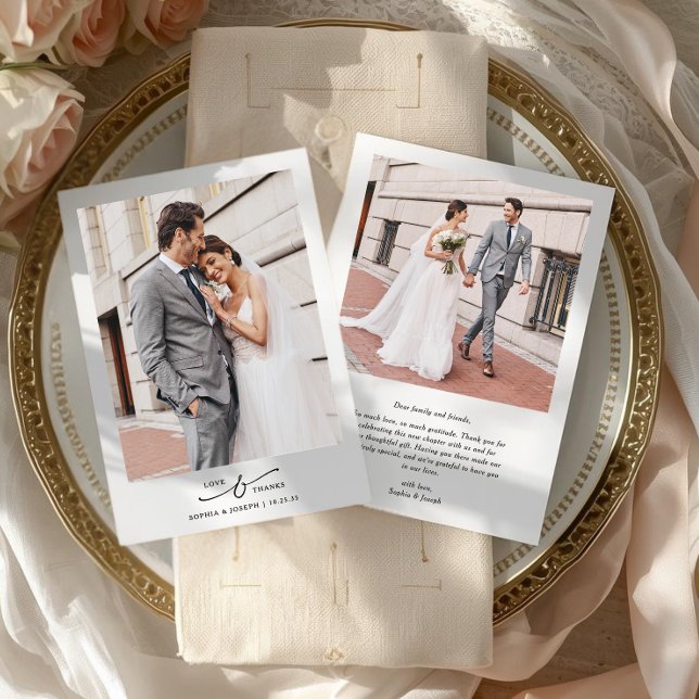 Elegante Amor Mínimo e Agradecimento Casamento 2 F (Criador carregado)