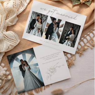 Elegante Anúncio de Casamento Vintage com Múltipla