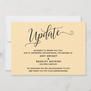 Elegante Anúncio de Pêssego de Casamento Cancelado