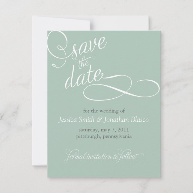Elegante Anúncio de Salve a Data (Frente)
