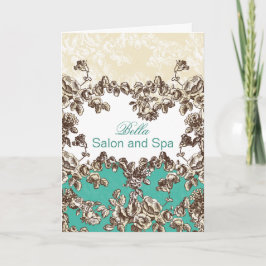 elegante aqua floresce Negócios Obrigado Cartões