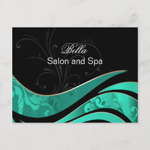 elegante aqua florishbusiness Obrigado Cartões