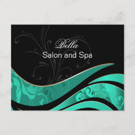 elegante aqua florishbusiness Obrigado Cartões