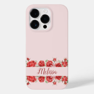 Elegante Aquarela de Rosa Personalizar nome
