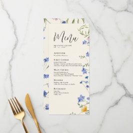 Elegante Aquarela Menus de Detalhes de Flor Selvag