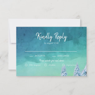 Elegante Aquarela Opções de RSVP C de Refeição da 