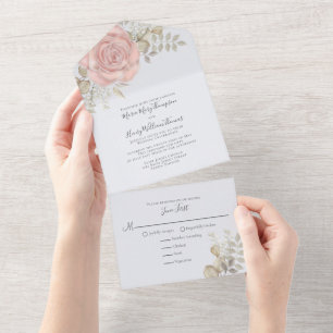Elegante Aquarela Rosa Dourado Borgonha Dourada Fl