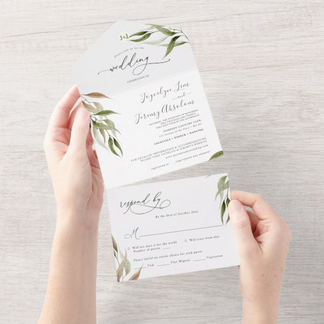 Elegante Aquarela Rustic Eucalyptus (Tearaway)
