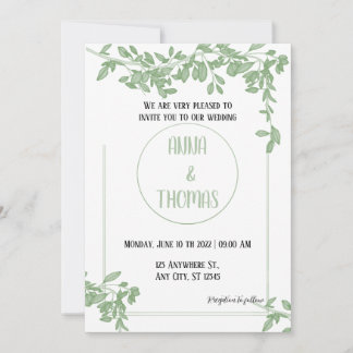 Elegante ArborealGreenery deixa Convite para Casam