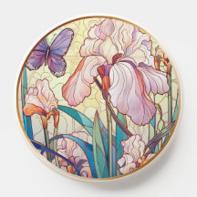 Elegante Art Nouveau Vidro Iris Butterfly