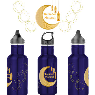 Elegante Arte de Garrafa de Água Ramadan Mubarak