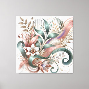 Elegante Arte de Parede de Canvas Flórida Botânica