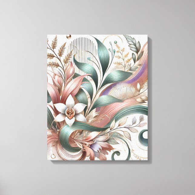 Elegante Arte de Parede de Canvas Flórida Botânica (Frente)