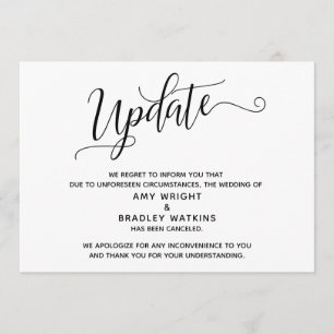 Elegante Atualização do Anúncio de Casamento Cance