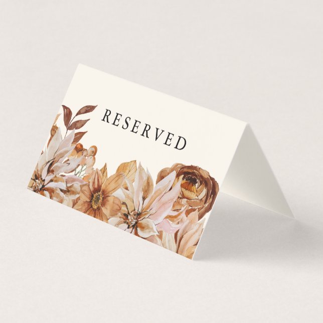 Elegante Autumn Watercolor Ecru Reservado (Frente)