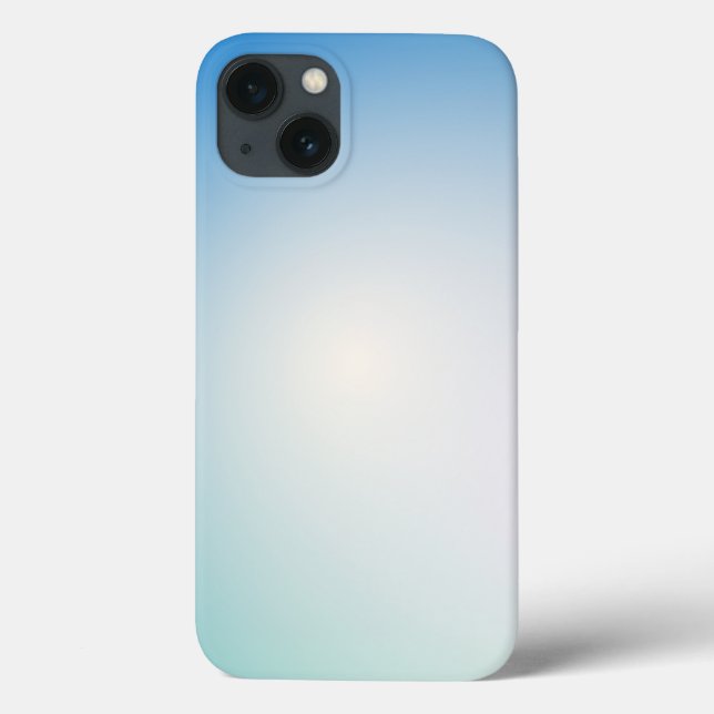Elegante Azul Claro & Branco Ombre (Verso)