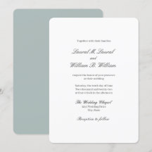 Elegante Azul Teal - Convite para Casamento Famili