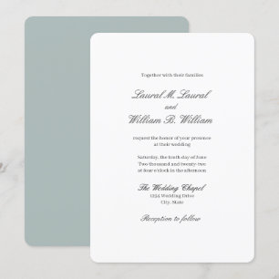 Elegante Azul Teal - Convite para Casamento Famili