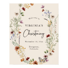 Elegante Baby Christening Poster