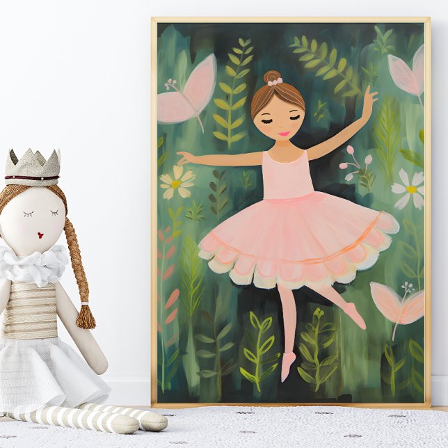 Elegante Ballerina Nursery Wall Art Poster (Criador carregado)