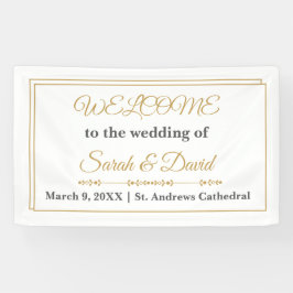 Elegante Banner de Boas-Vindas de Casamento com Bo