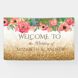 Elegante Banner de Noiva Floral Brilhante