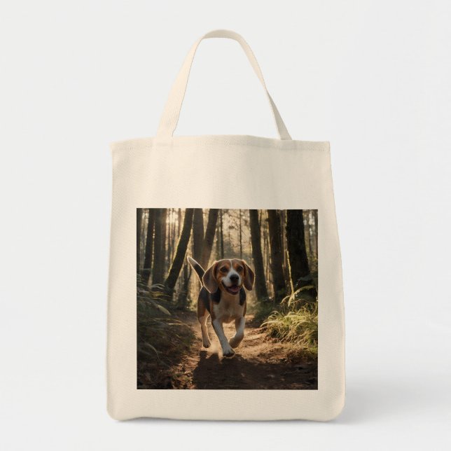 Elegante Beagle Grocery Bolsa (Frente)