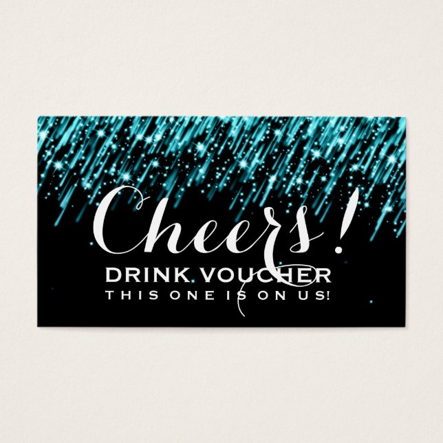 Elegante Bebida Voucher Surgindo Turquesa (Frente)