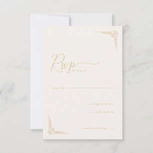 Elegante Bege Geométrico RSVP