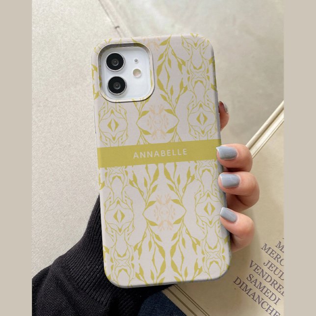 Elegante Bege Verde Floral Personalizado (Criador carregado)