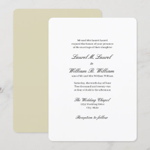 Elegante Beige - Convite para Casamento