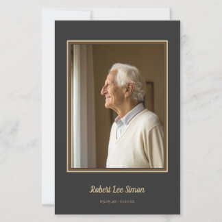 Elegante Beige e Charcarbono Memorial Fotografia F