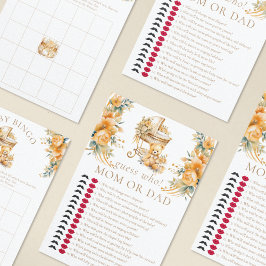 Elegante Beige & Faux Dourado Chá de fraldas Adivi