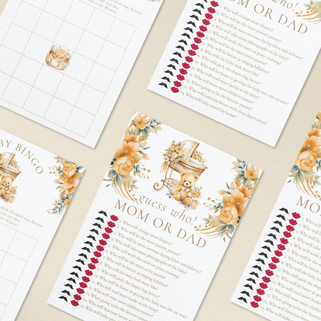 Elegante Beige & Faux Dourado Chá de fraldas Adivi (Criador carregado)