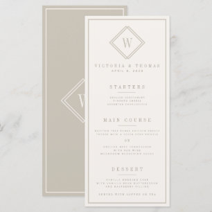 Elegante Beige Minimalist Wedding Menu