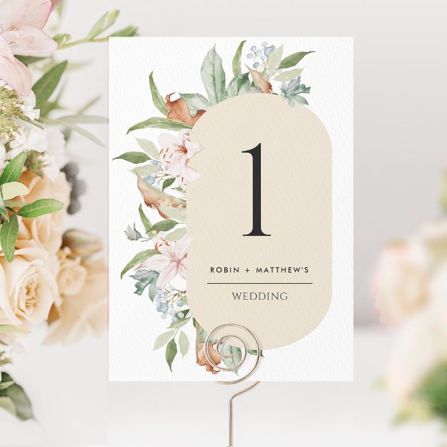 Elegante Beige, Terthy Blooms Table Number (Criador carregado)